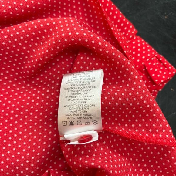 Jasmine & Juliana Red Polka Dot Pintuck Blouse - Size M - Picture 5 of 6